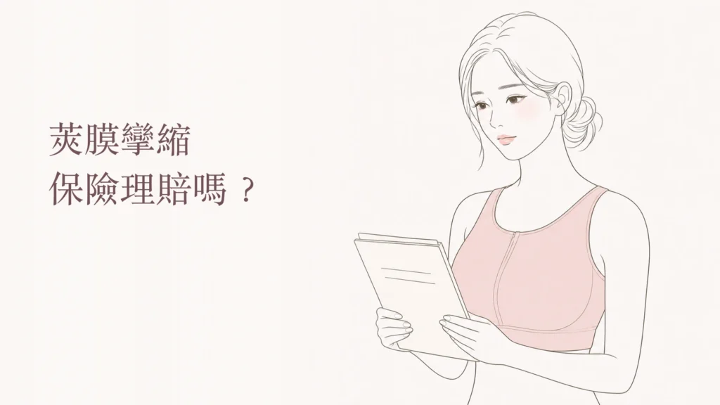 成年女性手持理賠文件，準備確認莢膜攣縮保險與原廠保固