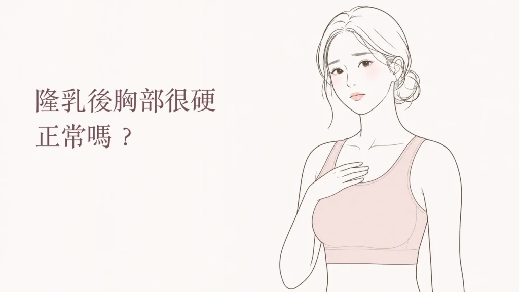 隆乳後胸部很硬正常嗎，上半身韓系線稿示意圖