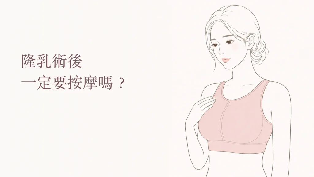隆乳術後一定要按摩嗎，女性輕觸術後支撐衣的韓系線稿封面