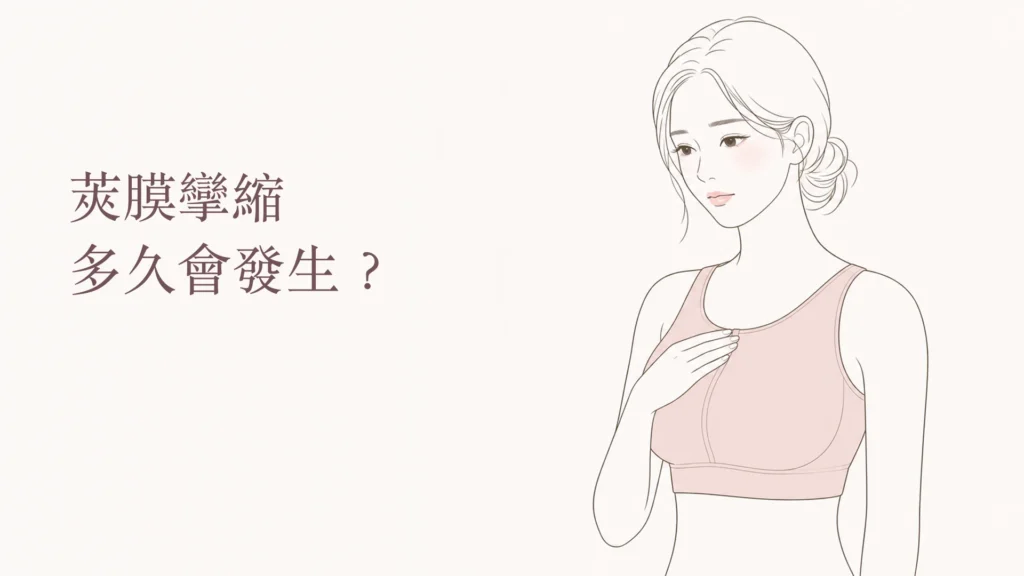 莢膜攣縮多久會發生，女性穿著術後支撐衣的韓系線稿封面
