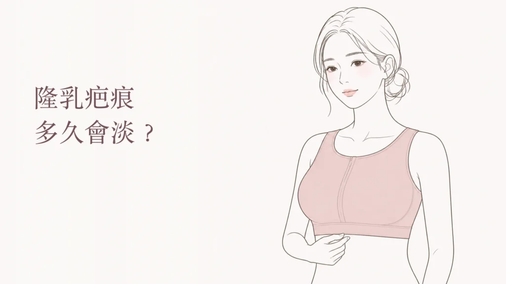 隆乳疤痕多久會淡與術後疤痕恢復時間示意圖