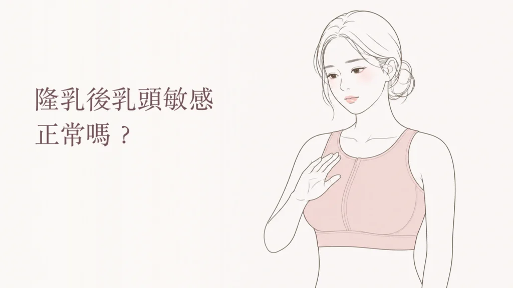 隆乳後乳頭敏感與日常照護示意圖
